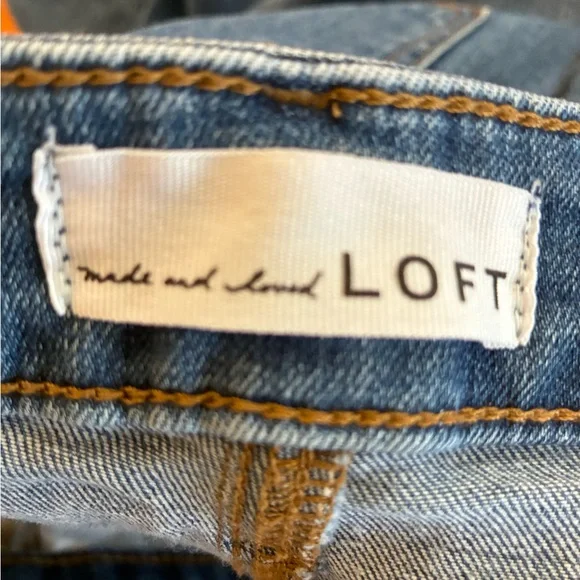 LOFT Frayed Hem Blue Skinny Jeans - Picture 5 of 10